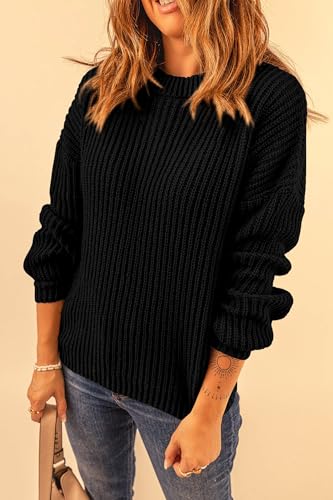 PRETTYGARDEN Fall Sweaters for Women 2025 Fashion Long Sleeve Casual Ribbed Knit Winter Clothes Pullover Jumper Tops
