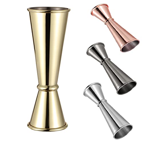 �W�K�[�J�b�v 30ml/60ml(1oz/2oz) �J�N�e�� ���W���[�J�b�v �ڐ���t�� �n�C�{�[�� ���W���[ �X�e�����X�| ��̌^ �E�C�X�L�[ �͂��� �y�� �_�u���w�b�h �Ɩ��p �o�[�p�i �o�[�e���_�[�̓���i�S�[���h�j