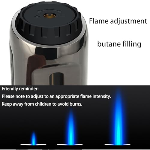 Encendedor de soplete recargable a butano con llama ajustable miniatura 5