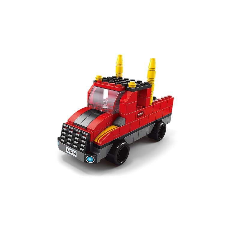 Image of SKY LINE OCEAN 6-in-1 Truck Building Block Set (1000+ Pieces) | STEAM Construction Vehicle Kit for Kids | Build Transport Trucks, Loaders & Heavy Duty Vehicles | 6 Month Structural Warranty