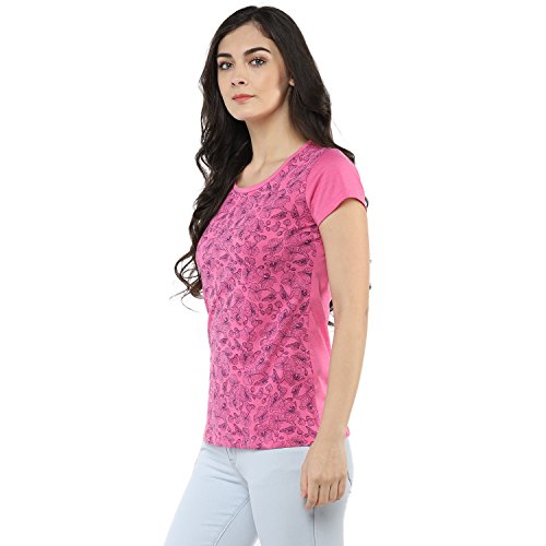 Image of Modeve Women Printed Cotton Blend Half Sleeve Round Neck T-Shirt for Summer