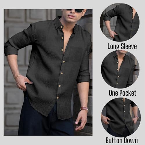 Image of Zilcon Cotton Bland Shirt Collar Half Sleeve Regular Fit Casual Shirt for Man| Cotton-Linen Type Casual Shirt for Men | Casual Wear Shirts for Men