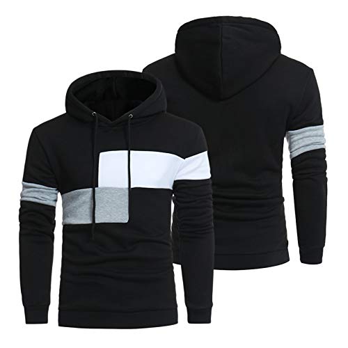 KHXJYC Kapuzenpullover mit langen Ärmeln, Kontrastnähten, Sportjacke, bequemer und atmungsaktiver Fleece-Hoodie, #2, XL Cover