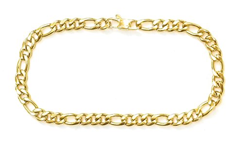 14KT Gold Plated Anklet Foot Bracelet Figaro Chain 10