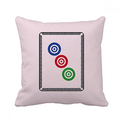Coussin mahjong carré 40x40cm imprimé motif cercle points multicolore