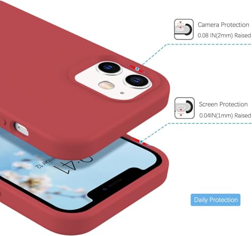 Image of DIZORO Microfiber Candy Case Compatible for iPhone 12 Smooth Touch Cushion Liquid Soft Silicone Gel Rubber Phone Cases Non-Slip Full Body Protective Shockproof Back Cover (Hibiscus)