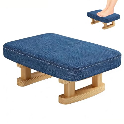 Taburete otomano con Patas de Madera estables, Taburete de Madera Acolchado, con Asiento Acolchado extraíble, reposapiés para Sala de Estar, Entrada, Dormitorio, Oficina,002