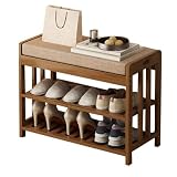 Scarpiera moderna in legno di bambù, scarpiera con morbido cuscino, versatile, per ingresso, corridoio, bagno, soggiorno, larghezza 58 cm