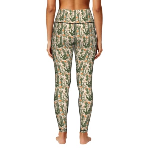 Pantalones de yoga para correr y uso casual con estampado original de cactus 4