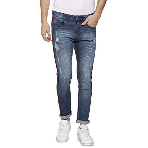 Red Stripe Stitching Denim Jeans 