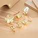 Gmai Gold Rings Set 7 Pack Chunky Flower Pearl Adjustable Stackable Statement Jewelry Non Tarnish Hypoallergenic Tarnish Resistant Gift for Women (Golden Flower Set)