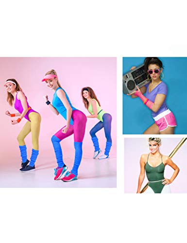 Image of v28 Women Warm Leg Warmers 80s Retro Party Costume Knit Ballet Neon Long Socks