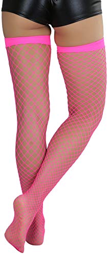 Image of ToBeInStyle Women's Vibrant Large Net Fishnet Thigh High Elastic Nylon Novelty Stockings