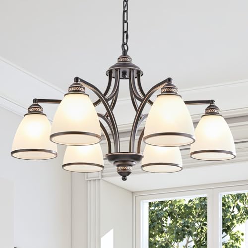 6-Light Frosted Glass Chandelier