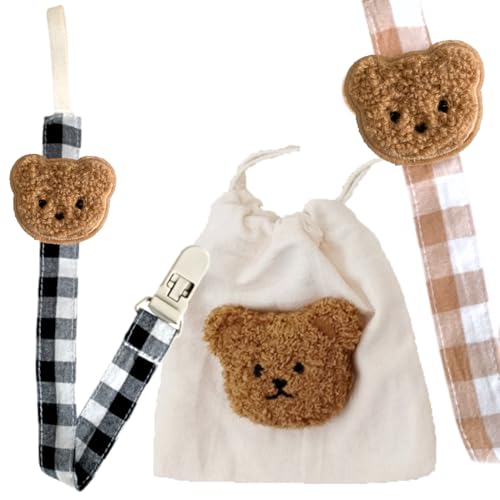 SUPER PACK De 2 Chupetero De Tela B&J® SIN PELIGRO DE ASFIXIA + Portachupete Bebé | 2x Cadena Chupete Bebé | Guarda Chupetes Bebé | 2x Sujeta Chupetes | Porta Chupetes Bebé | Chupeteros Bebé