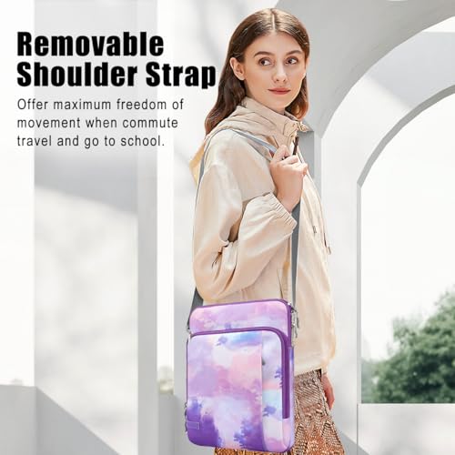TiMOVO Sleeve Case with Shoulder Strap for Laptop, 13.3-14", Purple - image 6