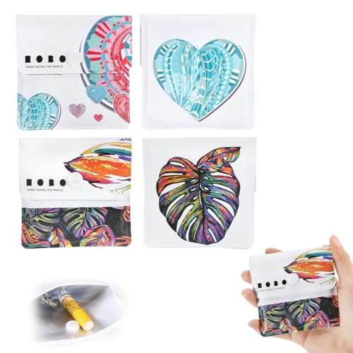 RTRTGS 2 PEZZI Posacenere tascabile, PVC ignifugo, antiodore, compatto e portatile, porta mozziconi lavabile morbido con interno, cenere da Borsa per sigarette, spiaggia piscina (Colore assortito)