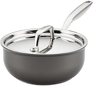 Breville Thermal Pro Hard Anodized Nonstick Sauce Pan/Saucepan/Saucier with Lid, 2.5 Quart, Gray