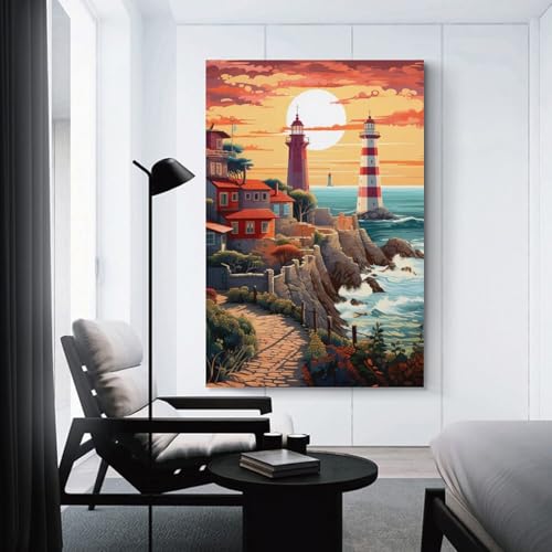 Tableau phare marin déco murale salon grande taille 50x75 cm - 3