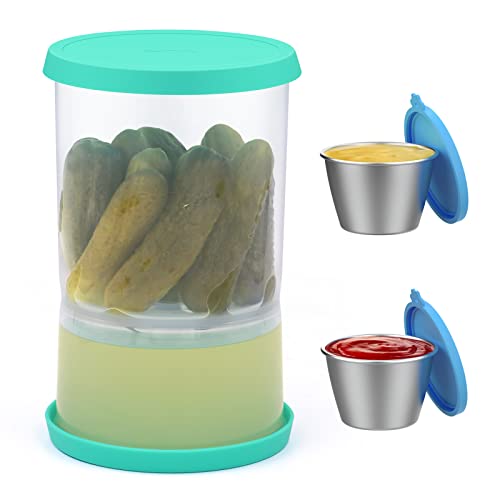 ForTidy Pickle Jar with Strainer Flip & Salad Dressing...
