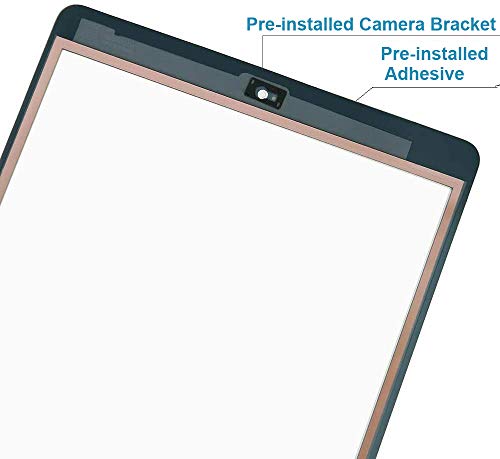 Dedia White Touch Screen Replacement For Ipad 5 2017 9.7 Inch, A1822 A1823 Digitizer Glass Assembly With Home Button + Pre-Installed Adhesive + Tool Kit #TOP1