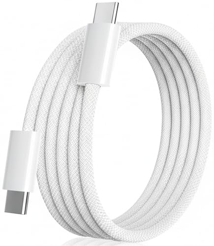 Image of AINE 80W Type C to C Fast Charging & Data Sync Cable Nylon Braided Cable Compatible With iPhone 17 /16 /15 Pro /ProMax Series /Macbook /iPad and Other Type C devices Original Speed