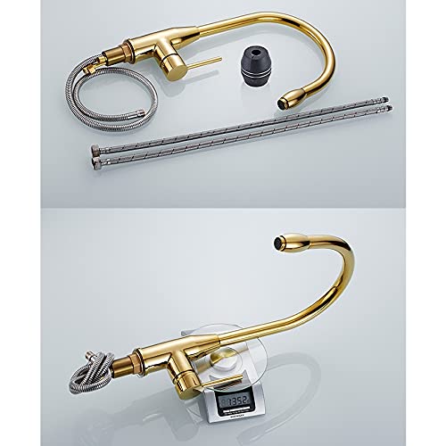 Mitigeur d'évier de cuisine en laiton bronze antique rétro chic - 7
