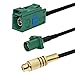RF design RF Pigtail Cable Green Fakra "E" Jack with Female Basket and Green Fakra "E" Plug with Male Center Pin RG174 6" for Auto Rear View Camera