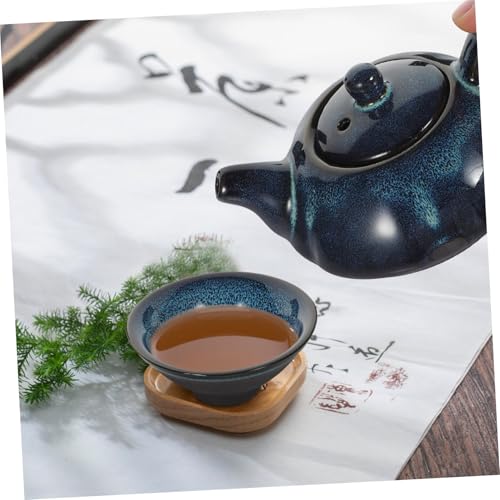Tetera y tazas de té de cerámica Mobestech con acabado artesanal para hogar 4