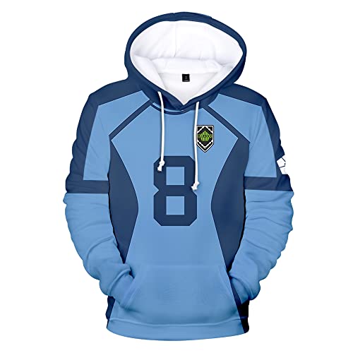 WJHYWDH Anime Blue Lock Yoichi Isagi Cosplay Hoodies Merch Casual Hooded Sweatshirt Unisex Clothing2