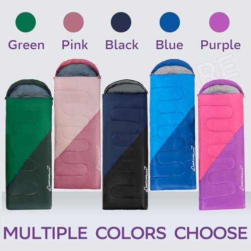 Clostnature Sleeping Bag for Adults and Kids - Compact Lightweight Sleeping Bag, 4 Season Ultralight Camping Sleeping Bag for Summer, Winter, Children, Girls, Boys - Storage Sack Included(Left Zipper) - Image 5