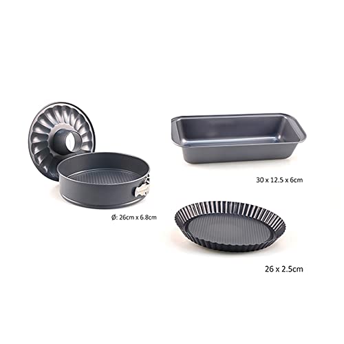 Oven Baking Set - 4 Pieces - Cake Tin, Loaf Tin, Flan Tin - Image 2