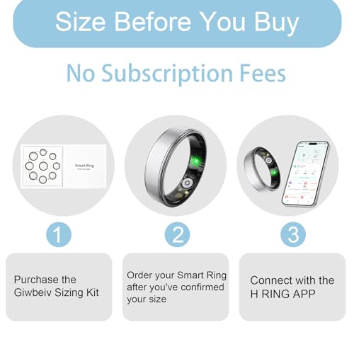 Smart Ring for Women Men, Health Fitness Tracker Ring with Heart Rate/Sleep Tracker/Blood Oxygen/HRV/Stress/Calorie/Steps, IP68 Waterproof for iOS & Android, No APP Fees(Silver,8#) - Image 3