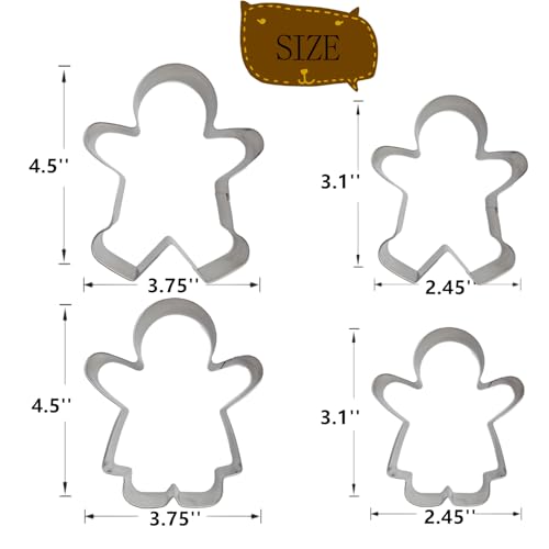 Tuzicake 4Pcs Gingerbread Man Cookie Cutters thumb #1
