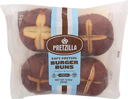 Pretzilla, Pretzel Buns Burger 4 Count, 12.8 Ounce