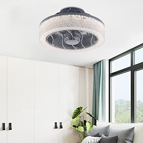 Ventilador de Techo de 15.8 Pulgadas con Luces empotradas, Regulable en 3 Colores y Varias velocidades, con Control Remoto para Dormitorio y Comedor.