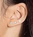 Enticera 4Pairs Flat Back Earrings for Women 14K Gold Hypoallergenic Cartilage Earring for Sensitive Skin CZ Opal Heart Star Ball Screw Back Nap Earrings for Helix Piercing Rose Gold StyleA