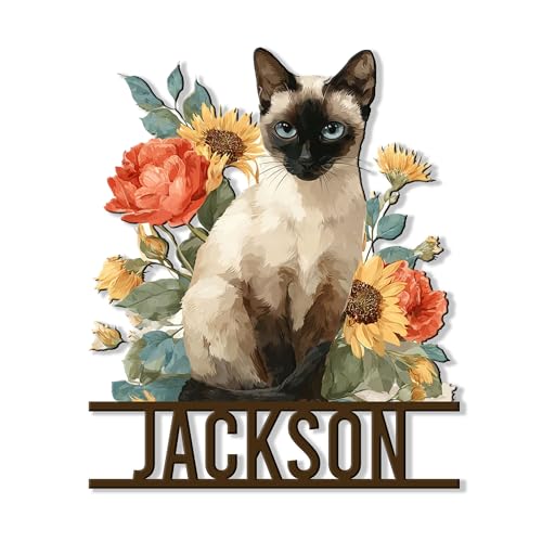 Personalized Siamese Cat Metal Sign for Wall, Yard, or Decor