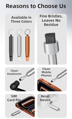 Image of Tobo 3 in 1 Multi-Functional Key Chain Package Opener Cleaning Brush SIM Card Removal Tool Multitool for Package Opening Device Cleaning and Phone Card Removal Tool Using Robust (Black)