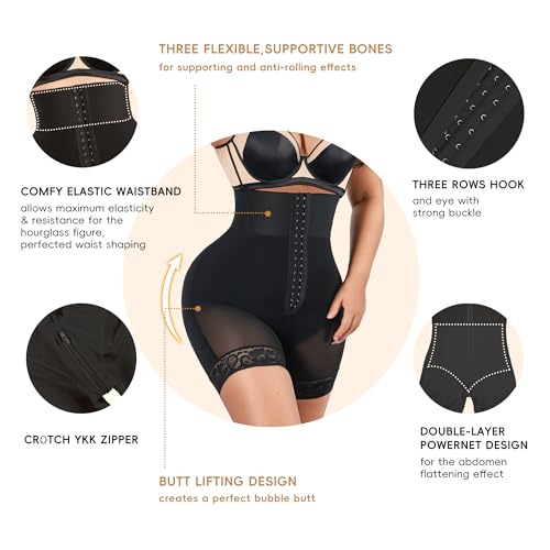 QOU Shapewear for Women Tummy Control Body Shaper Shorts Butt Lifter Panties High Waisted Underwear Slimming Panties3