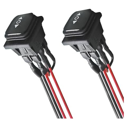 URANT DC 16V 20A Instantaneous Reverse Polarity Waterproof Switch 6 Pin 3 Position (ON) Off -(ON) AC 125V-250V Motor Control Rocker Toggle Switch for Linear Actuators, Industrial (2 PCS) Cover