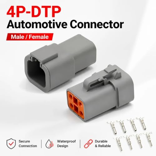 Conector electrico de 4 pines DTP06-4S hembra gris automotriz 3