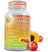 Liposomal Vitamin C Liquid Gel Capsules - 1100mg - Made with Organic Acerola Cherries, High Poten...