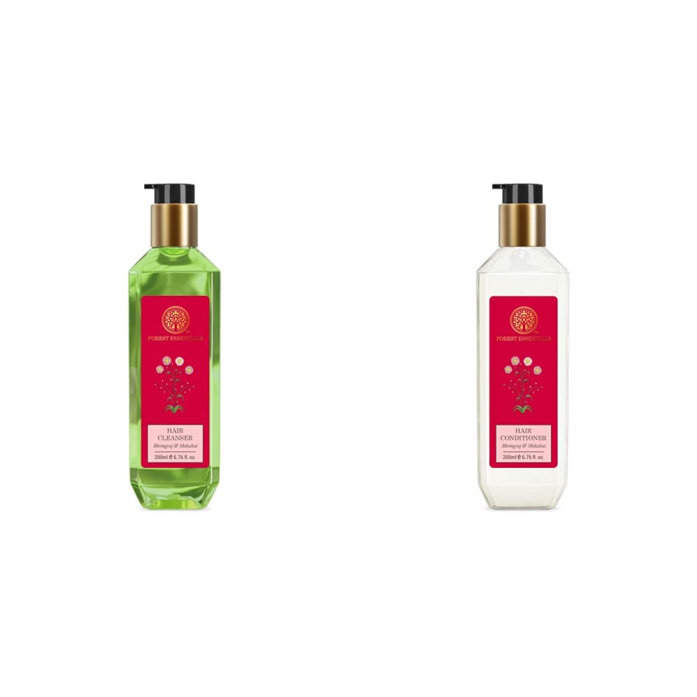 Forest Essentials Hair Cleanser, Bhringraj and Shikakai, 200ml (Shampoo & Conditioner Combo)-image-19