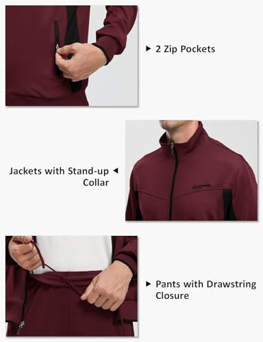 Image of TBMPOY Men's Tracksuit Athletic Sports Casual Full Zip Sweatsuit
