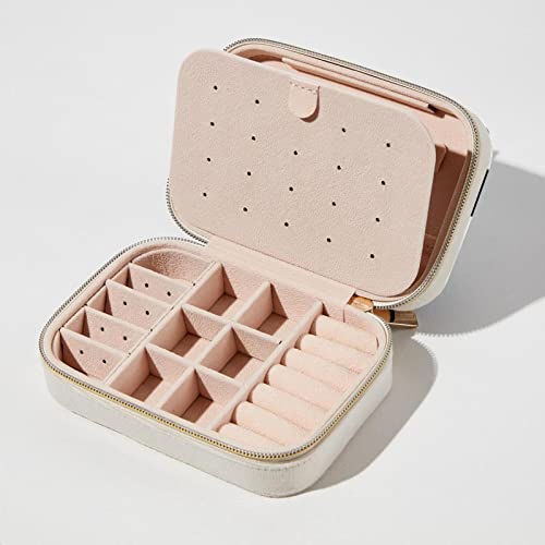 Boîte à bijoux portable à pois finis les colliers emmêlés en voyage