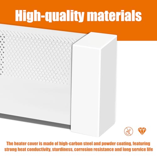 Image of Baseboard Heater Cover, Adjustable Length from 3FT to 6FT, Including Left and Right End Covers, High Carbon Steel, Total Length of 6FT，Easy Installation