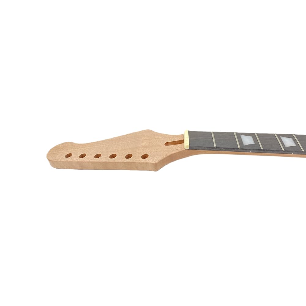 Gitara elektryczna gryf mahoń zamiennik 22 progi 65 cm palisander podstrunnica biała doniczka wkładka śruba na pięcie