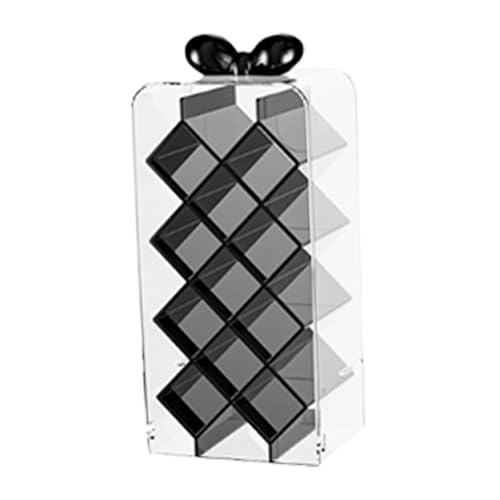 Elnwnnkc Caja de maquillaje funcional transparente con secciones desmontables para pintalabios, brochas y botellas pequeñas, apilables, almacenamiento de belleza