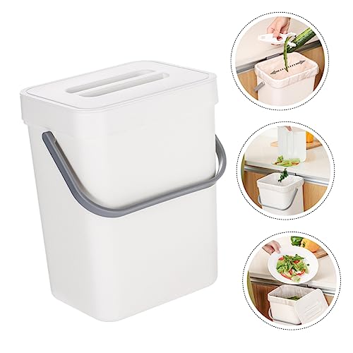 Caneca de basura rectangular blanca para cocina y baño miniatura 4